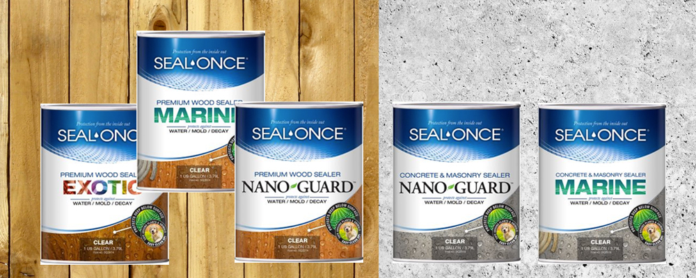 Seal-Once® waterproofers for wood, exotic wood, concrete and masonry and composite decking provide years of protection.